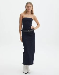 Oversized Vest Dress -Style Fashion Fit ky strapless denim midi last rodeo indigo front dl122263den 1