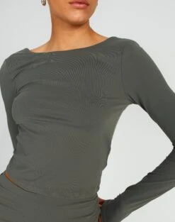Supersoft Backless Long Sleeve Top -Style Fashion Fit layley longsleeve cypress imageback tl102955pch