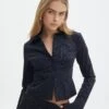 Pinstripe Button Up Shirt -Style Fashion Fit lindy button up black pinstripe front bl128216pin