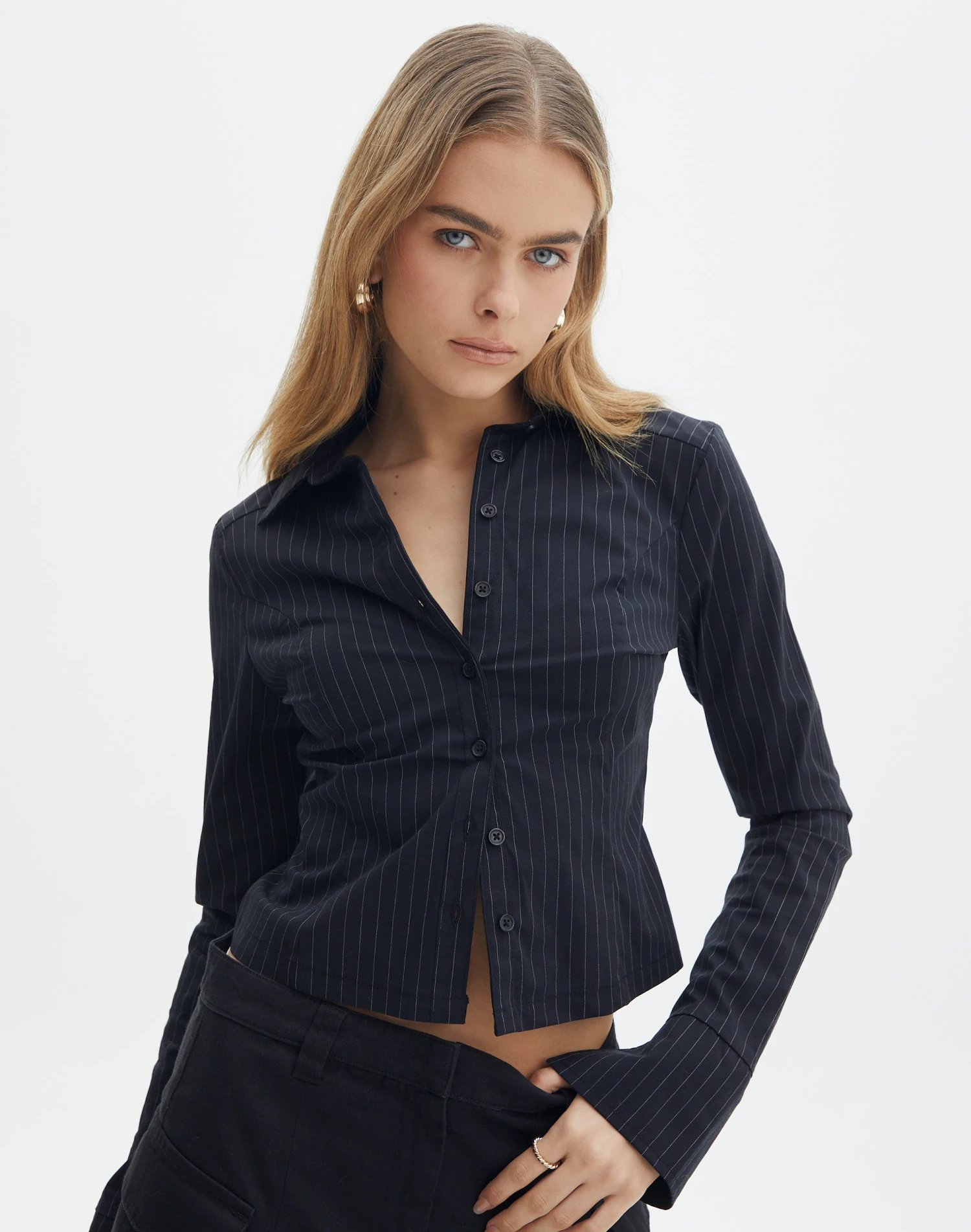 Pinstripe Button Up Shirt 3 Pinstripe Button Up Shirt
