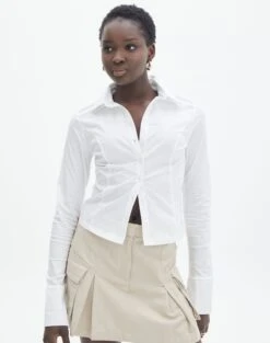 Foldover Zip Tube Top -Style Fashion Fit lindy button up white front bl128216pop