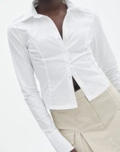 Cotton Button Up Shirt -Style Fashion Fit lindy button up white imageback bl128216pop