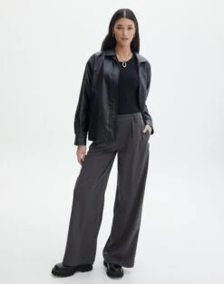 Denim V Neck Waistcoat -Style Fashion Fit lorence tailored pant charcoal front pw69506pln