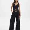 Mid Rise Wide Leg Pant