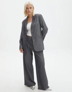 Mid Rise Wide Leg Pant -Style Fashion Fit loretta wide leg pant charcoal marle front pw51730pln