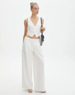 Mid Rise Wide Leg Pant -Style Fashion Fit loretta wide leg pant milk front pw51730pln
