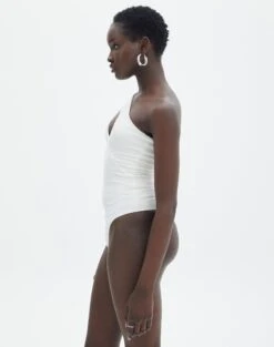 Supersoft One Shoulder Long Sleeve Cut Out Bodysuit -Style Fashion Fit lua asymmetric cut out bodysuit milk detail tb116518pch