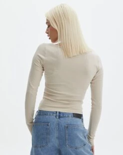 V Neck Long Sleeve Top -Style Fashion Fit lulu longsleeve what the shell back tl93240orib