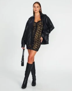 Featured Products -Style Fashion Fit maeve mesh mini dress blacknude full ds92784lce