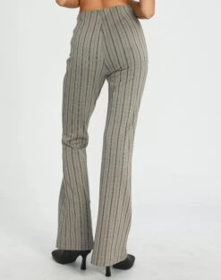 High Rise Pinstripe Flare Ponte Pant -Style Fashion Fit minogue super flare ponte pants neutral pinstripe back pw52146stp