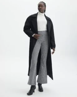 High Rise Pinstripe Flare Ponte Pant -Style Fashion Fit minogue super flare ponte pants seersucker gingham front pw52146ghm