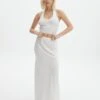 Drawstring Satin Maxi Skirt -Style Fashion Fit molly satin maxi skirt white front sl137027satl