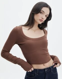 Tailored Cargo Pant -Style Fashion Fit mylie wide rib scoop deep umber front tl111290vis 1