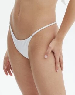 Mid Coverage Bikini Bottom -Style Fashion Fit naomi side strap white detail ga128386rpln