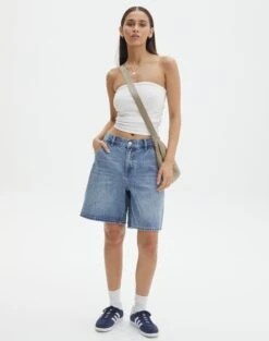 Supersoft Backless Tank Top -Style Fashion Fit nate longline denim short riley vintage wash front sw127903rdnm