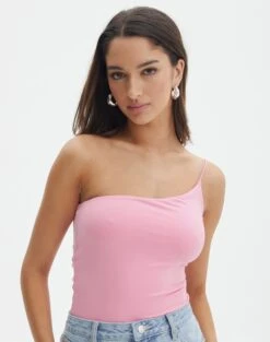 Twist Front Rib Knit Crop Top -Style Fashion Fit nolan one shoulder bodysuit gimme guava front tb148678pch