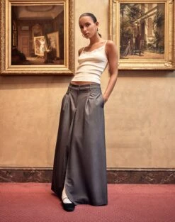 Luxe Lounge Modal Slim-Fit Maxi Skirt -Style Fashion Fit noretta tailored maxi charcoal marle front sl126067pln