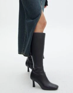 Print Mesh Mini Skirt -Style Fashion Fit normani knee high boot black front sh68107pu 13