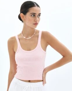 Cropped Cap Sleeve Knit Top -Style Fashion Fit o bob strappy tank rose and thorne front tv55485orib