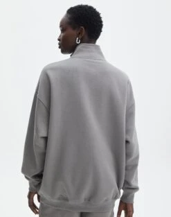 Oversized Print Quarter Zip Sweater -Style Fashion Fit o olivia oversized quarter zip leisuregunsmoke back tl97172oprt