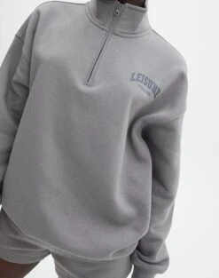 Oversized Print Quarter Zip Sweater -Style Fashion Fit o olivia oversized quarter zip leisuregunsmoke imageback tl97172oprt