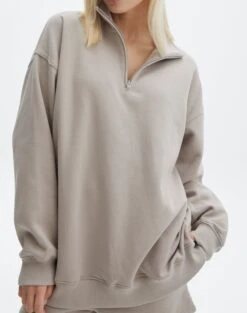 Oversized Quarter Zip Sweater -Style Fashion Fit o olivia oversized quarter zip on the rocks imageback tl97172ocot