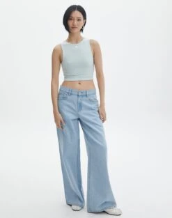 Supersoft High Neck Crop Tank -Style Fashion Fit penelope super soft tank mist me full tv106845pch