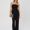 Double Button Tailored Pant -Style Fashion Fit penny button suit pant black front pw91835pln