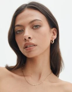 Velour Mesh Lace Trim Mini Dress -Style Fashion Fit plated fine chain link necklace gold front je105967nl 1