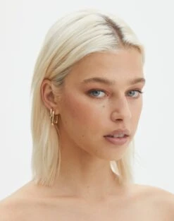 V Neck Tank -Style Fashion Fit plated simi rectangle two pack hoop set gold front je101598ear