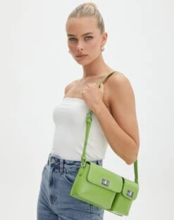 Satin Zip Pocket Cargo Pants -Style Fashion Fit pluto pu shoulder bag lilly frond front bg76184pu