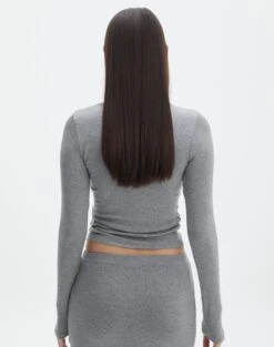 Luxe Lounge Modal Ribbed Long Sleeve Top -Style Fashion Fit pop basic longsleeve heather marle back tl93055mod