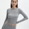 Luxe Lounge Modal Ribbed Long Sleeve Top -Style Fashion Fit pop basic longsleeve heather marle front tl93055mod