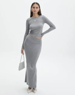 Luxe Lounge Modal Ribbed Long Sleeve Top -Style Fashion Fit pop basic longsleeve heather marle full tl93055mod