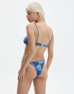 Printed Adjustable Thong Bikini Bottom -Style Fashion Fit r aiden adjustable high cut bikini briefs denim patches front ga54030rdnp 6