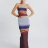 Print Mesh Maxi Skirt -Style Fashion Fit r co drey mesh maxi skirt firey skies front sl52001rprt 4