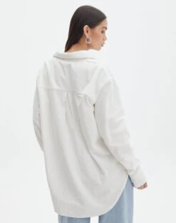 Oversized Cord Long Sleeve Shirt -Style Fashion Fit r curt cord shirt milk back bl100483rcor