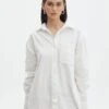 Oversized Cord Long Sleeve Shirt -Style Fashion Fit r curt cord shirt milk front bl100483rcor