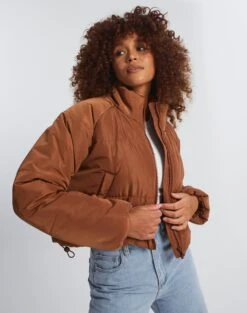 High Rise Straight Leg Jean 32 High Rise Straight Leg Jean -Style Fashion Fit r eddie funnel crop puffer bisque bronze front cs84145rpln 1