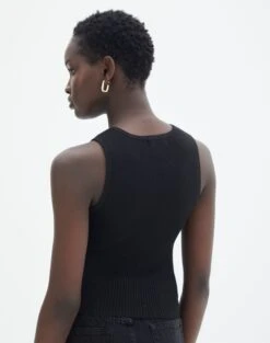 Rib Knit Tank -Style Fashion Fit r guy cropped knit black back kv55139rrib