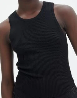 Rib Knit Tank -Style Fashion Fit r guy cropped knit black imageback kv55139rrib