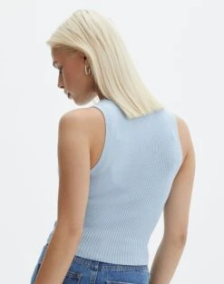 Rib Knit Tank -Style Fashion Fit r guy cropped knit blue melody back kv55139rrib