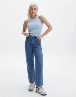 Rib Knit Tank -Style Fashion Fit r guy cropped knit blue melody full kv55139rrib