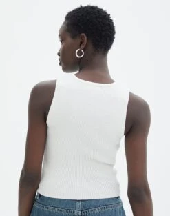 Rib Knit Tank -Style Fashion Fit r guy cropped knit white back kv55139rrib