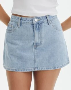 Low Rise Denim Mini Skirt -Style Fashion Fit r leni low rise hemmed mini skirt bluebird vintage full ss55069rden