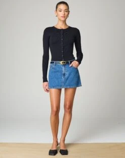 Cropped Zip Through Hoodie -Style Fashion Fit r leni low rise hemmed mini skirt suzy mid wash front ss55069rden 1