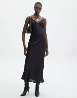 Luxe Lounge Modal Long Sleeve Maxi Dress -Style Fashion Fit r levi lace dress black front dl118358rsat 5