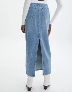 Denim Maxi Skirt -Style Fashion Fit r lisbon denim maxi skirt riley vintage wash back sl119702rdnm