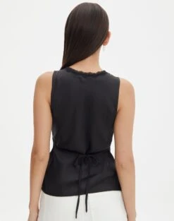 Lace Trim Satin Cami -Style Fashion Fit r lola lace trim cami black back bv119674rsat