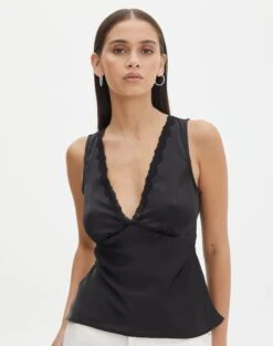 Cotton Mini Cargo Skirt -Style Fashion Fit r lola lace trim cami black front bv119674rsat 1